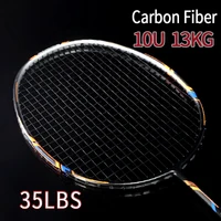Ultra Light 100% Full Carbon Fiber 10U Badminton Rackets With String High Tension 22-35LBS Professional 13KG Racquct Speed Sport