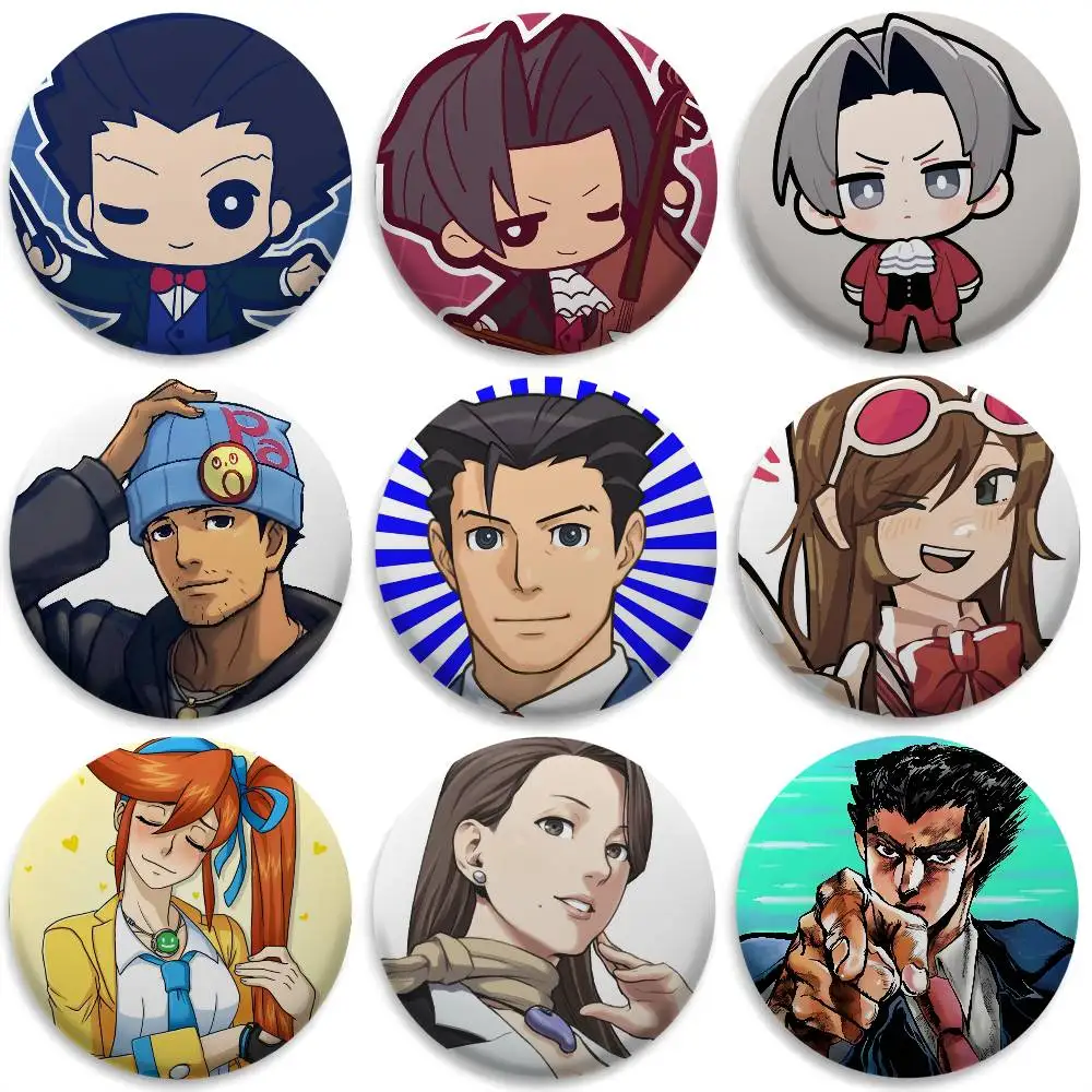 

Phoenix Wright Ace Attorney Trilogy Badges Exquisite Badge Brooches Creative Pins For Clothes Hat Backpack Gift Accessories