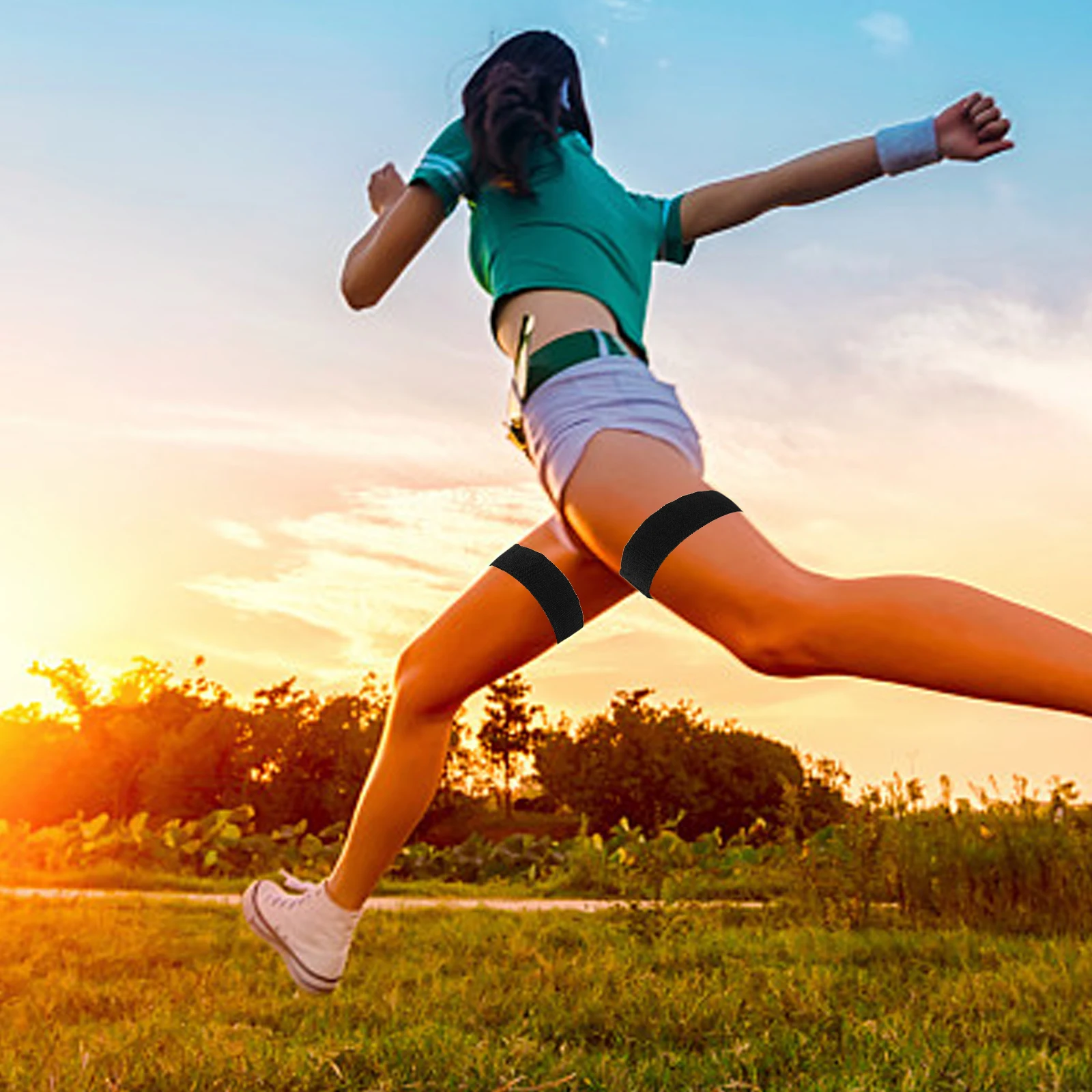 

Elastic Band Leg Fitness Resistance Bands for Thigh Training Workout Exercise Polyester Stepping Adjustable Cuffs Long Use