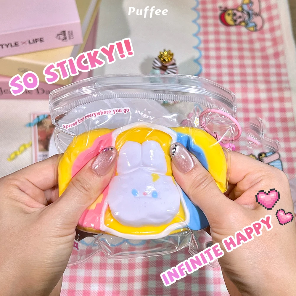 لعبة أرنب إسفنجية من السيليكون للطعام، لعبة طابا إسفنجية مصنوعة يدويًا، لعبة ضغط بطيئة الارتداد، سعيدة #2