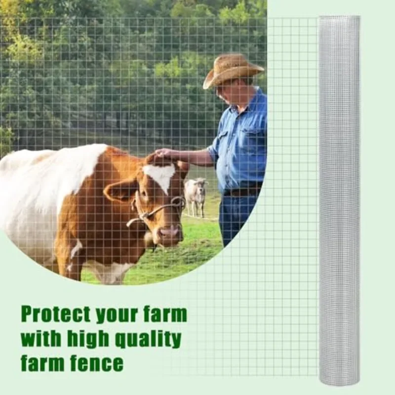 Galvanized Wire Mesh, Chicken Cage Mesh, Garden Fence, Poultry Net, Snake Prevention Net, Silver White, Outdoor Barrier