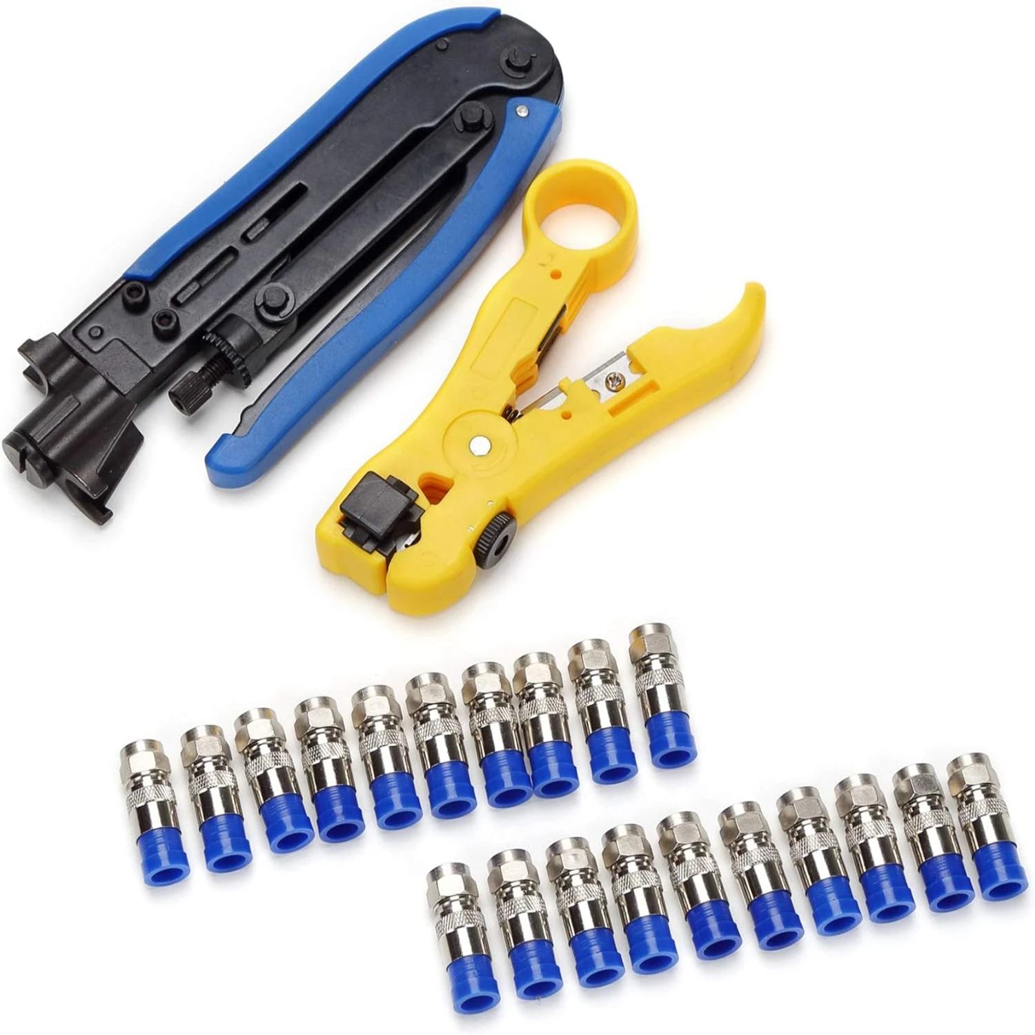 

Efficient and Reliable Adjustable Ratchet Wire Stripper Kit - Essential 20 Pack for F RG6 RG59 RG11 RG7 Installation - Coax Cabl