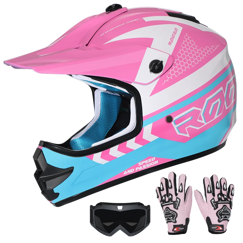 Kids Motocross Helmet Suitable Youth Child Ages 3–12 Meets DOT Standard Motorcycle Off-Road Helmet for Dirt Bikes ATVs Quads