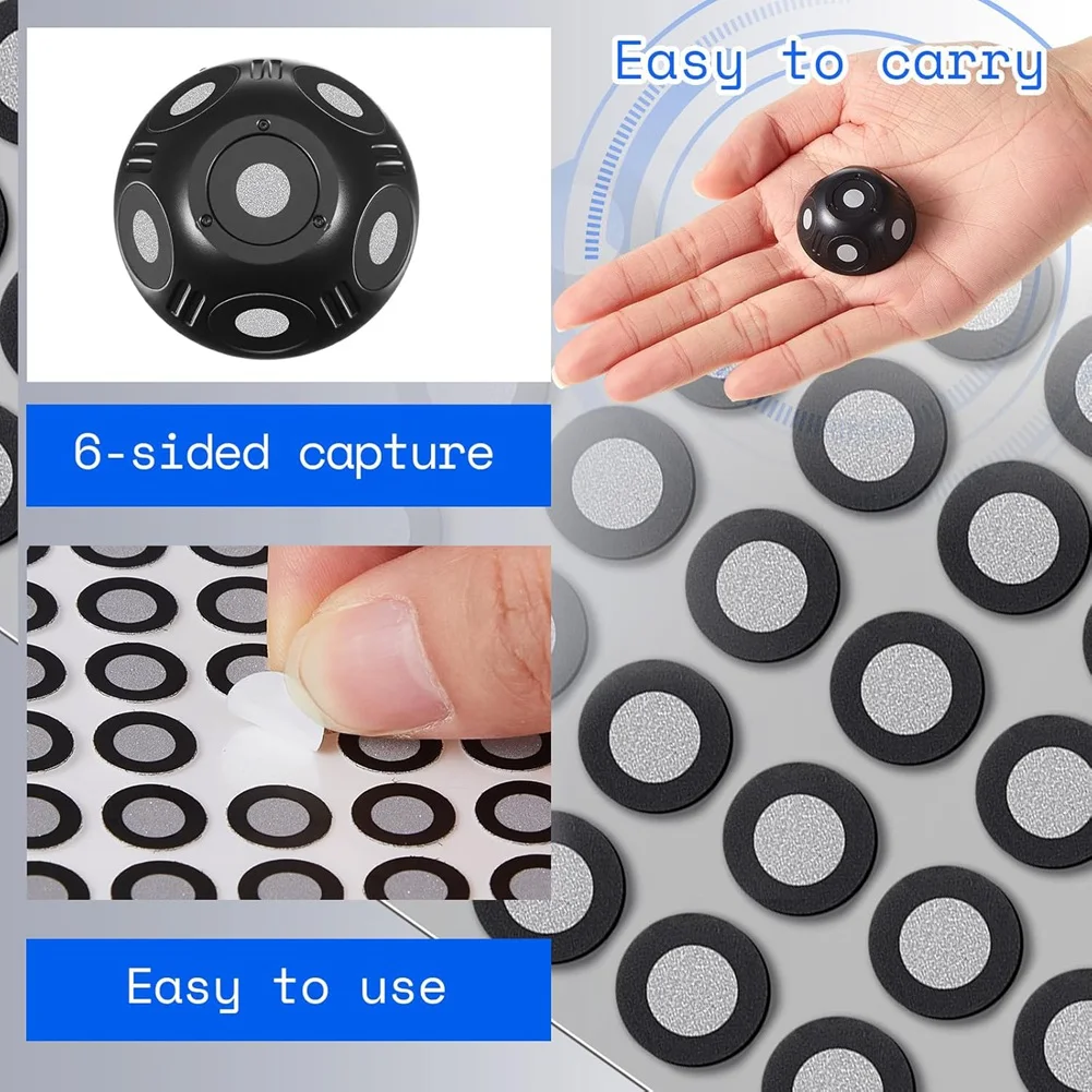 GYTB-Multi-Angle 6 Pcs Marker Set 6 Sided 100 Point 3D Scanner 6Mm Dot Scanning Turntable,For 3D Scanning