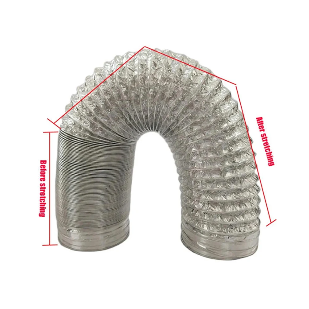 Flexible Composite Aluminum Foil Corrugated Ventilation Duct Pipe Scalable Smoke Tube Air Heater Hose for Parking Heater
