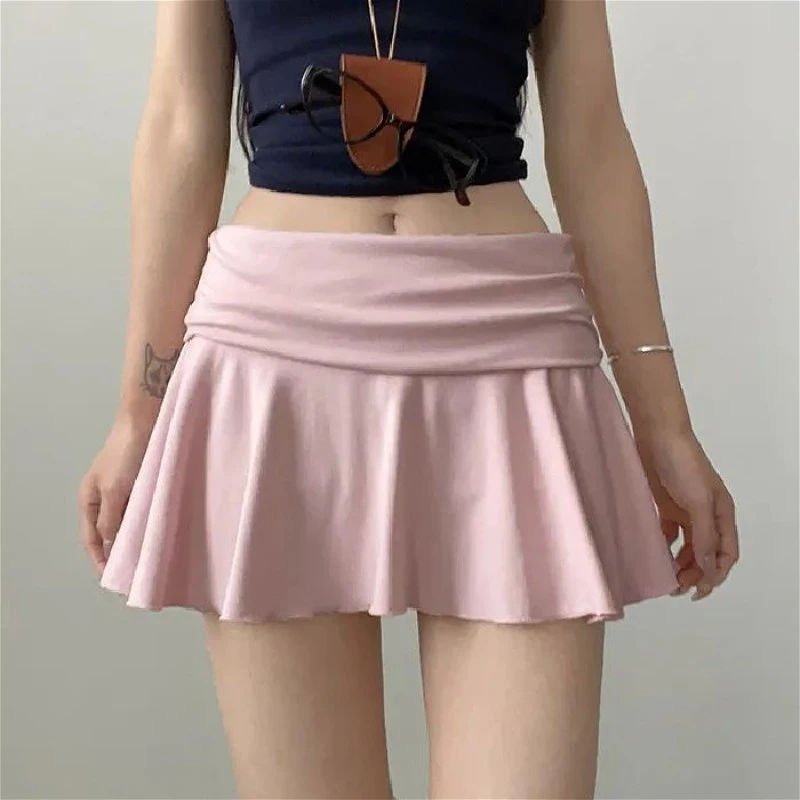 

Sweet Girls Sports Ruched Skirts Above Knee Korean Style Golf Sports Women Short Dress High Elasticity Athletic Short Skirt 2025