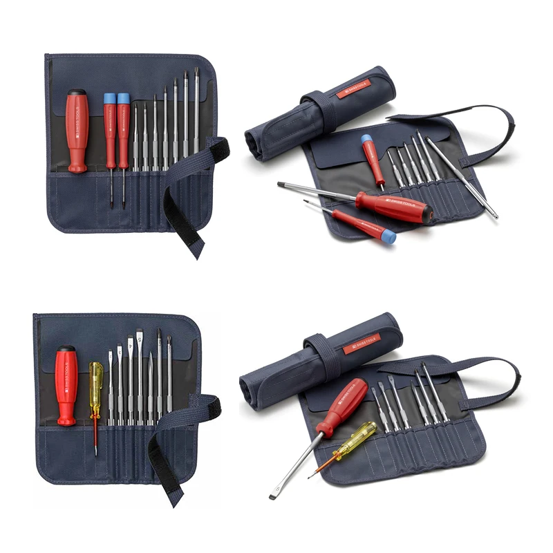 PB SWISS TOOLS Screwdriver Set With Interchangeable Blades In a Compact Multi-Screwdriver Sets With Case NO.8215|8218 V01|8220