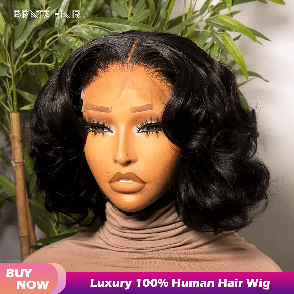 

Бесшовные парики из натуральных человеческих волос, натуральный черный цвет, короткие, с объемной волной, 5x5 кружевной фронт, пышные кудрявые парики для чернокожих женщин, супер двойной объем