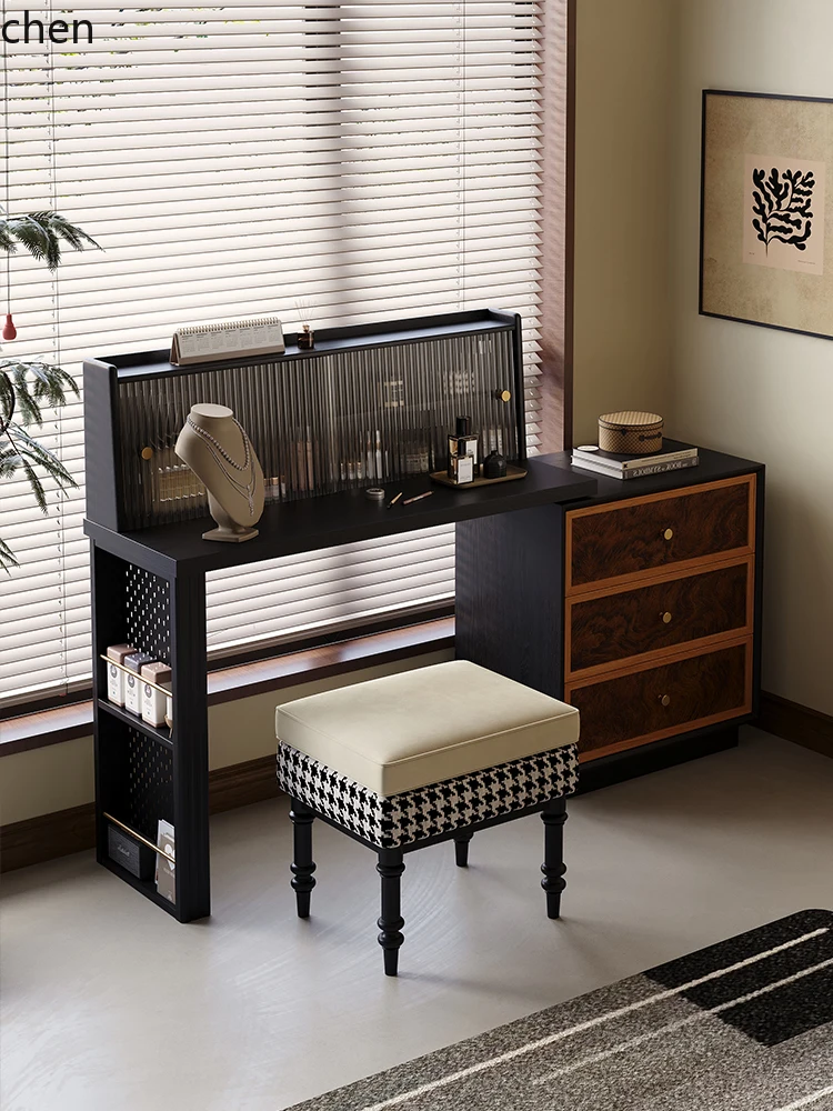 HXL Chest of Drawers Extendable Solid Wood Storage Cabinet Corner Makeup Table