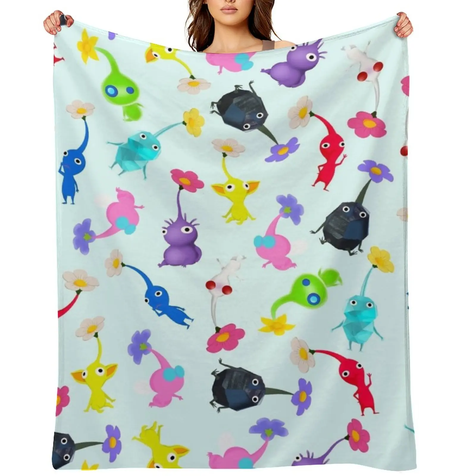 

ALL Pikmin Throw Blanket valentine gift ideas Plaid for sofa Thermal Blankets