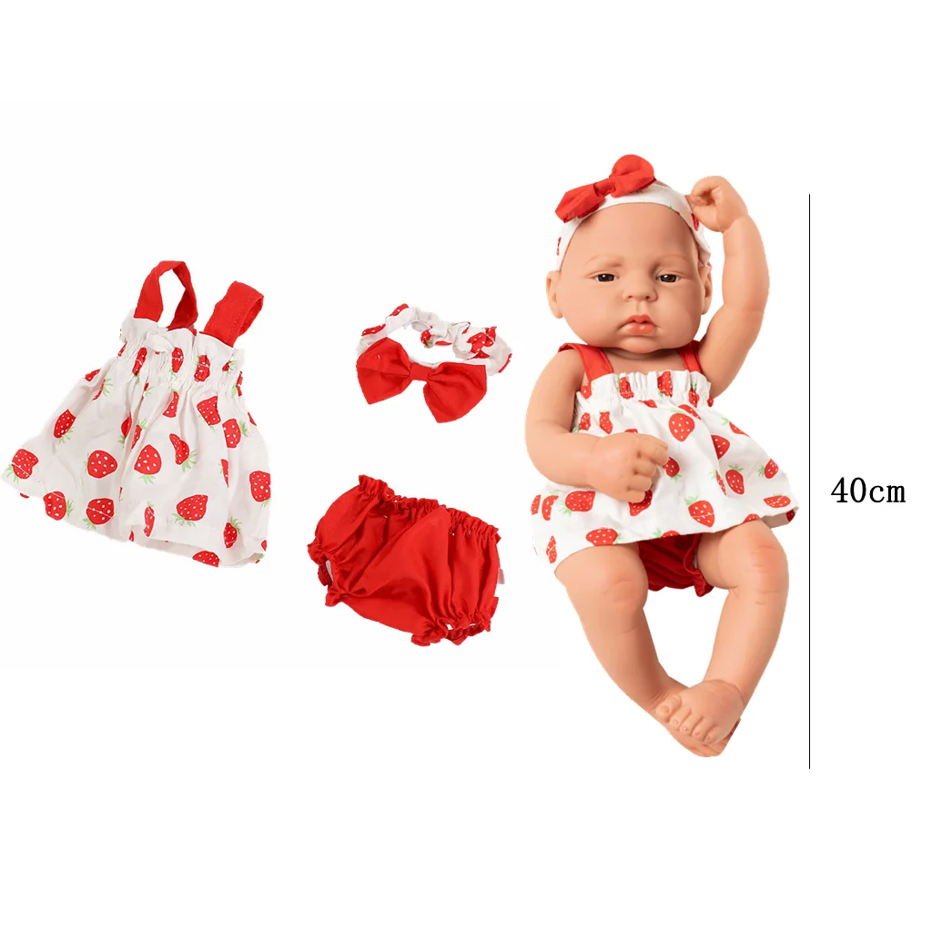 Lovely Dress Vest Dolls Clothes for 40cm 16inch Reborn Doll Baby Dolls Clothes DIY Toys Outfit Doll Accessories for Reborn Doll