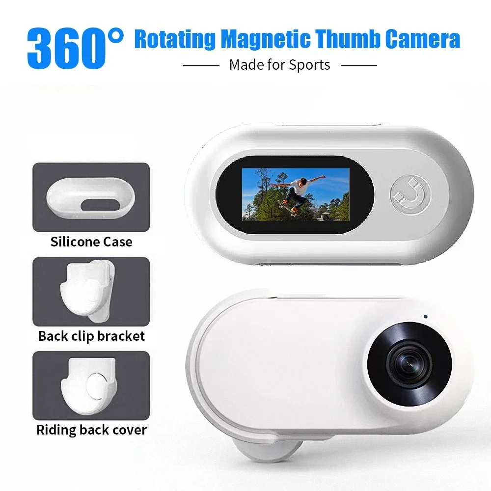 Action Mini Camera 1080P HD Screen With Magnetic Outdoor Thumb Camera Portable For Travel Car Bicycle Motorcycle Thumb Camcorder