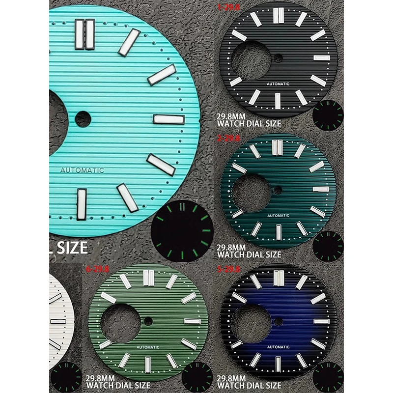 THE DIAL OF THE NEW 29.8MM WATCH IS SUITABLE FOR THE NH38 MOVEMENT LUMINOUS LITERAL SKELETON PANEL