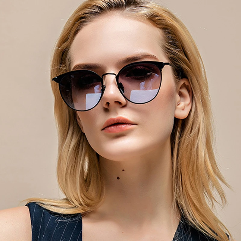 MIZHO Orange Retro Round Sunglasses Women Brand Designer Classic Vintage Oval Frame Sun Glasses Ladies Black Driving Eyewear