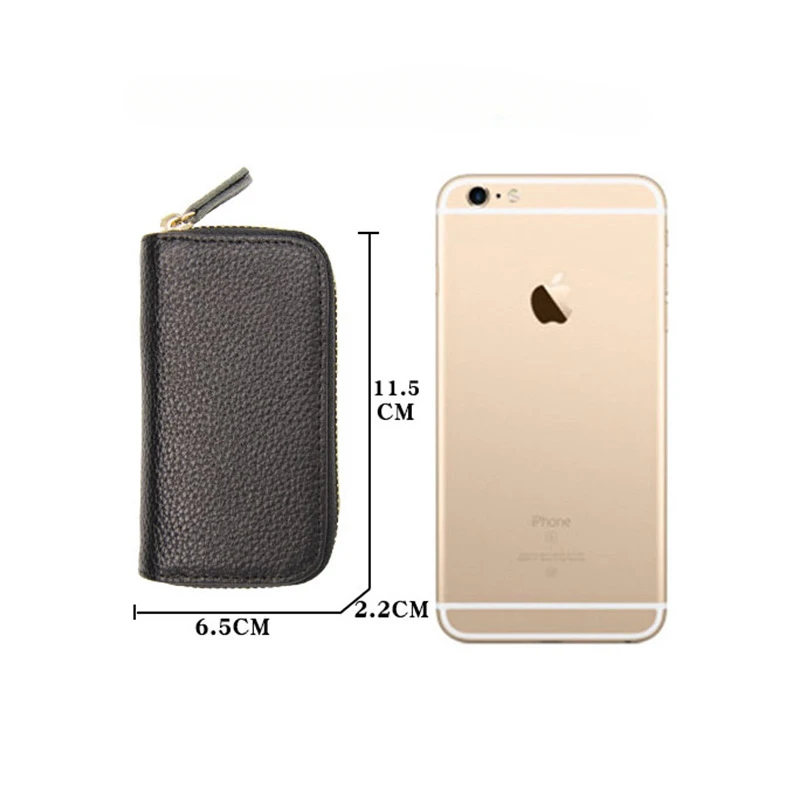 جلد البقر حافظة مفاتيح محافظ قفل حقيبة مفاتيح المرأة محفظة نسائية للعملات المعدنية حامل بطاقة حافظة مفاتيح الباب متعددة الوظائف #3