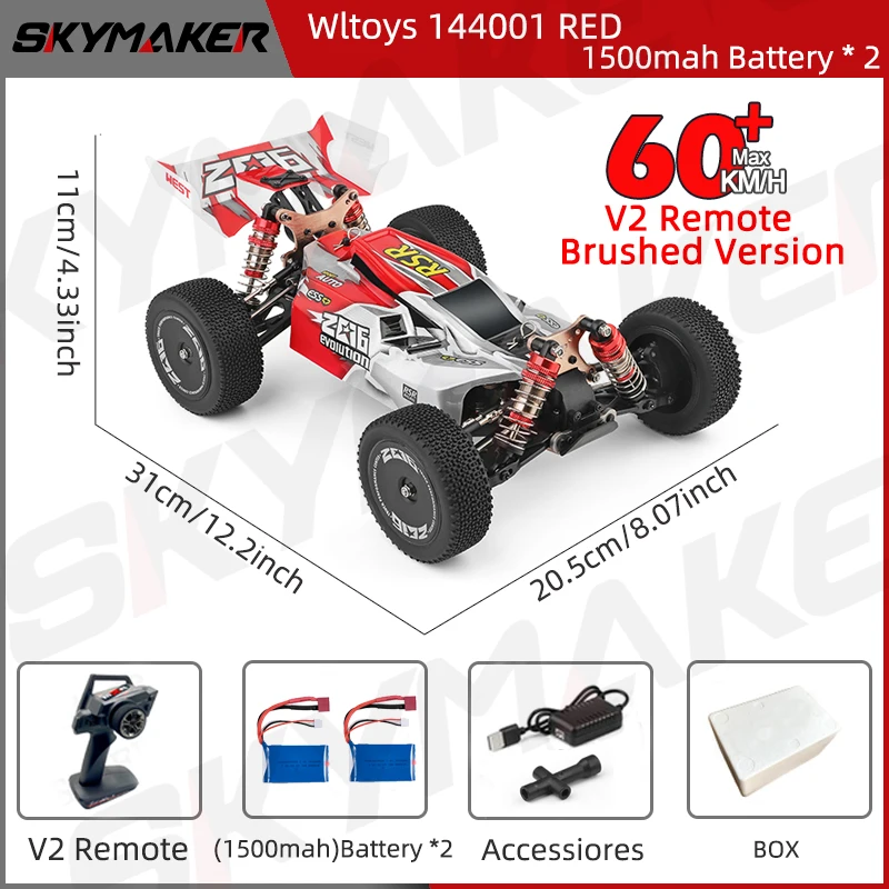 WLtoys RC Car 144010 V8 Racing 1:14 2.4G 4WD 75km/h Electric High