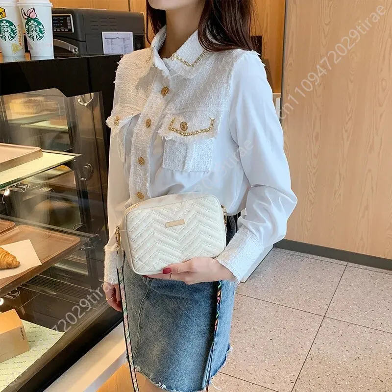 Picture 7: Rilibegan Embroidered Camera Bag PU Material Casual Small Square Bag Versatile Single Shoulder Bag Printed Shoulder Strap