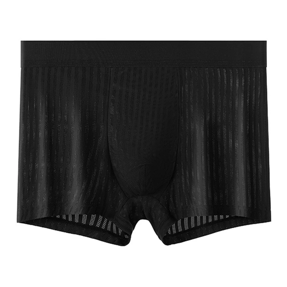 All Season Comfortable Underwear For Men Ice Silk Comfortable Briefs Ice Silk Boxer Briefs Medium Waist Design