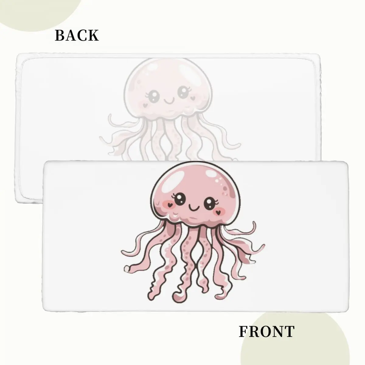 Cute Jellyfish Kawaii Design Custom Rectangular Tablecloth Oilproof Table Cover for Dining Events Table Cloth
