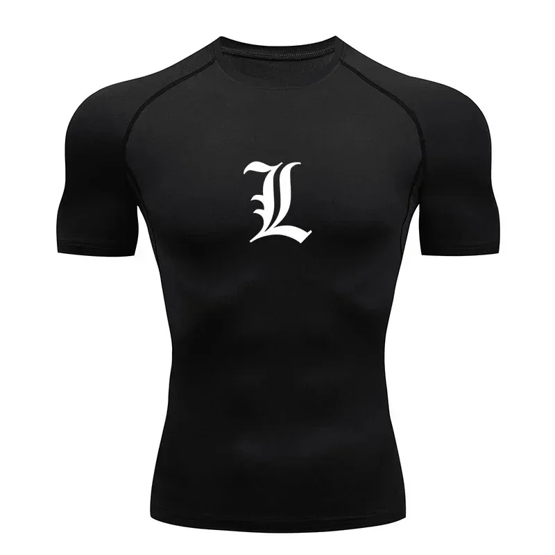 

Мужская компрессионная футболка с коротким рукавом для бега, высокоэластичная спортивная футболка для тренажерного зала, фитнеса, джоггинга, облегающая спортивная одежда