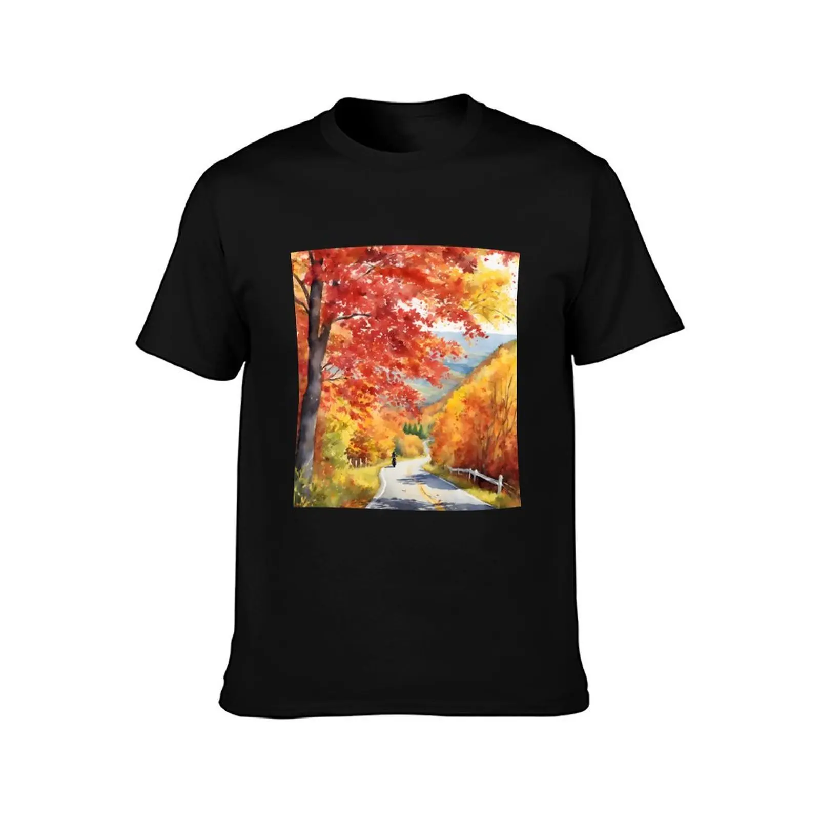 Stunning Watercolor Fall Nature Painting T-Shirt Urban Style Print T-Shirt