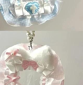 

Sweet DIY Plush Card Holder with Ribbon Anime Lace Photocard Case Lolita Idol Display Photo Protector Case Card