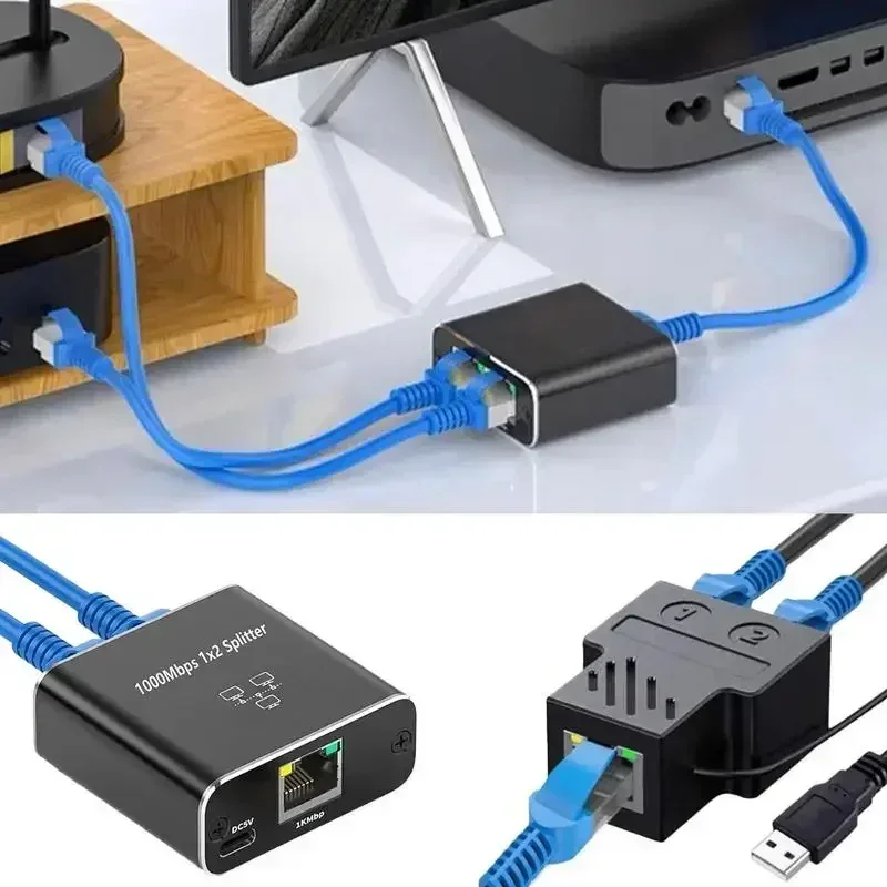 Network Distributor U GREEN RJ45 Splitter 1To2 Gigabit Ethernet Adapter Internet Network Cable Extender Connect Multiple Devices