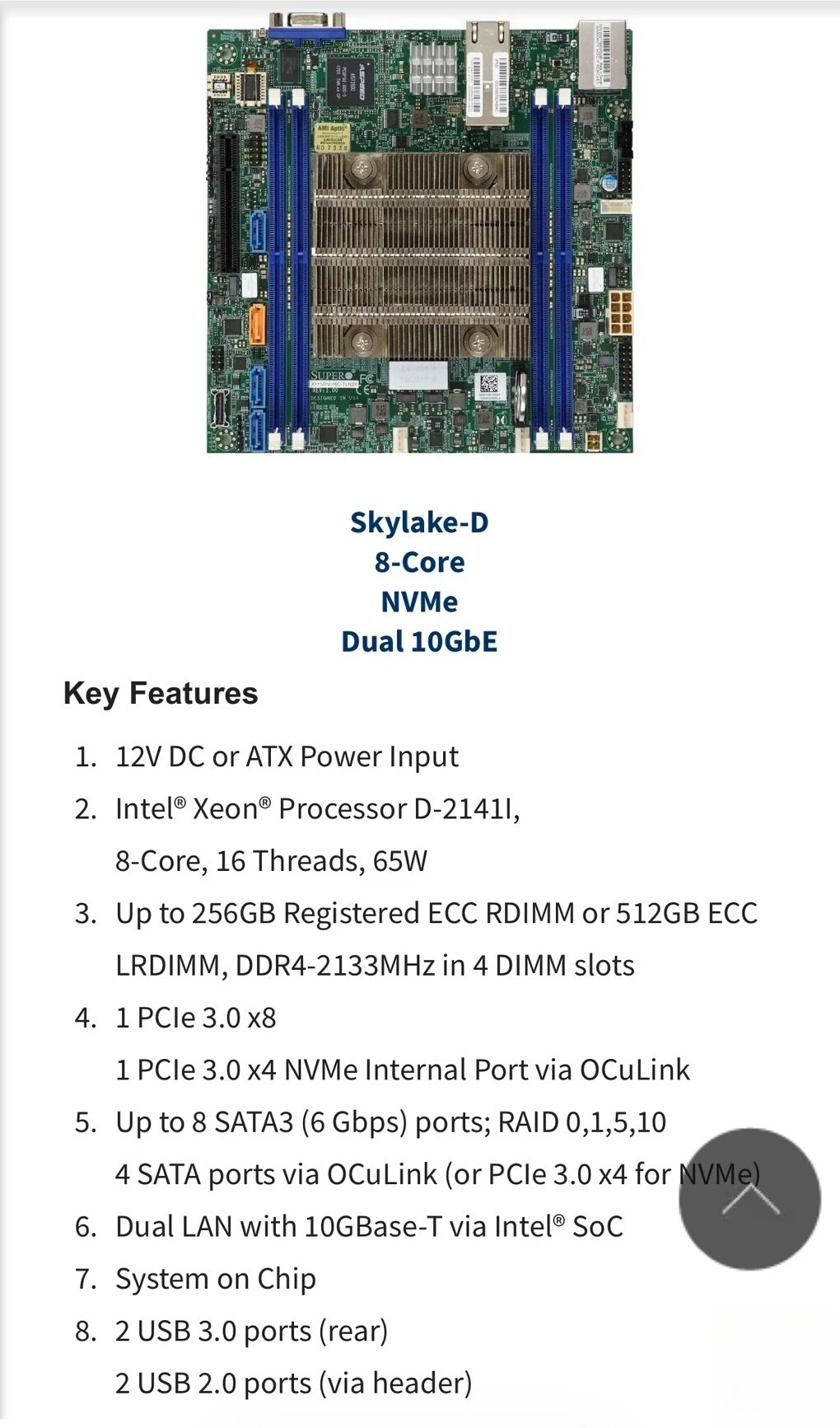 90% new X11SDV-8C-TLN2F, CPU D-2141I 8 cores, suitable for deploying AI Agent on OpenClaw platform, replacing Mac mini