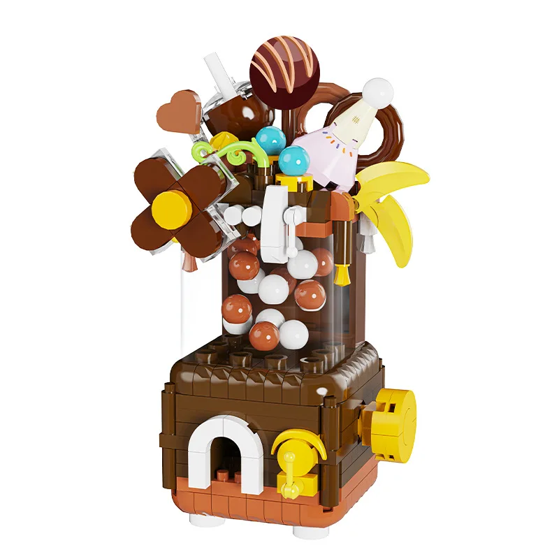 Doce sobremesa gashapon máquina blocos de construção micro partículas brinquedo educativo para meninas diy montagem modelo presente