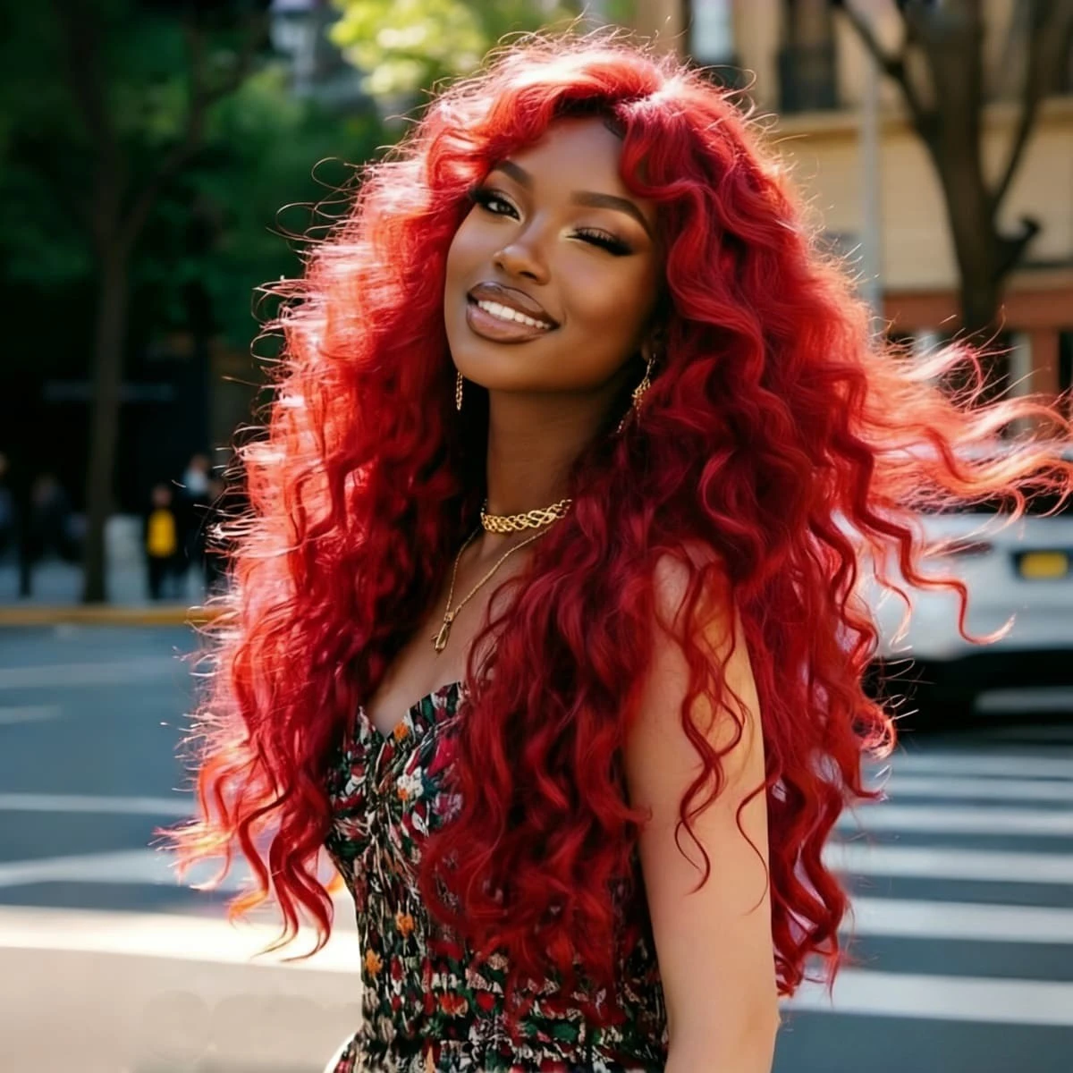 

Длинные парики с глубокими волнами, красные синтетические парики с кружевной передней частью 13x4 HD, кудрявые синтетические парики для музыкальных фестивалей и танцевальных вечеринок