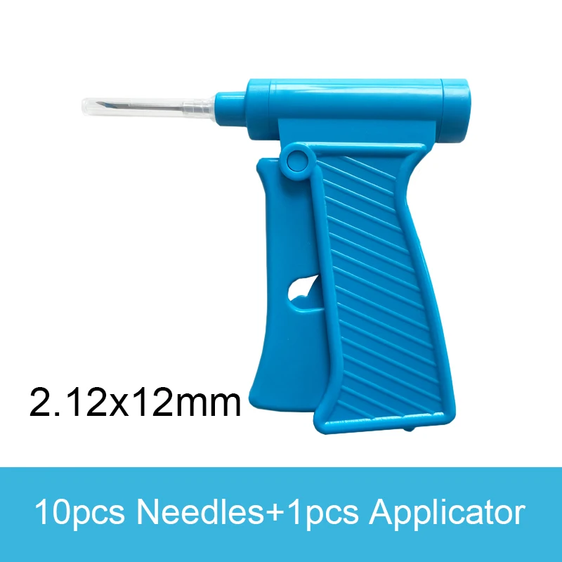 Pet ID Implant Injectable Animal Tracking Needle and Reusable Microchip Injector Gun Syringe 10pcs Needles +1pcs Applicator