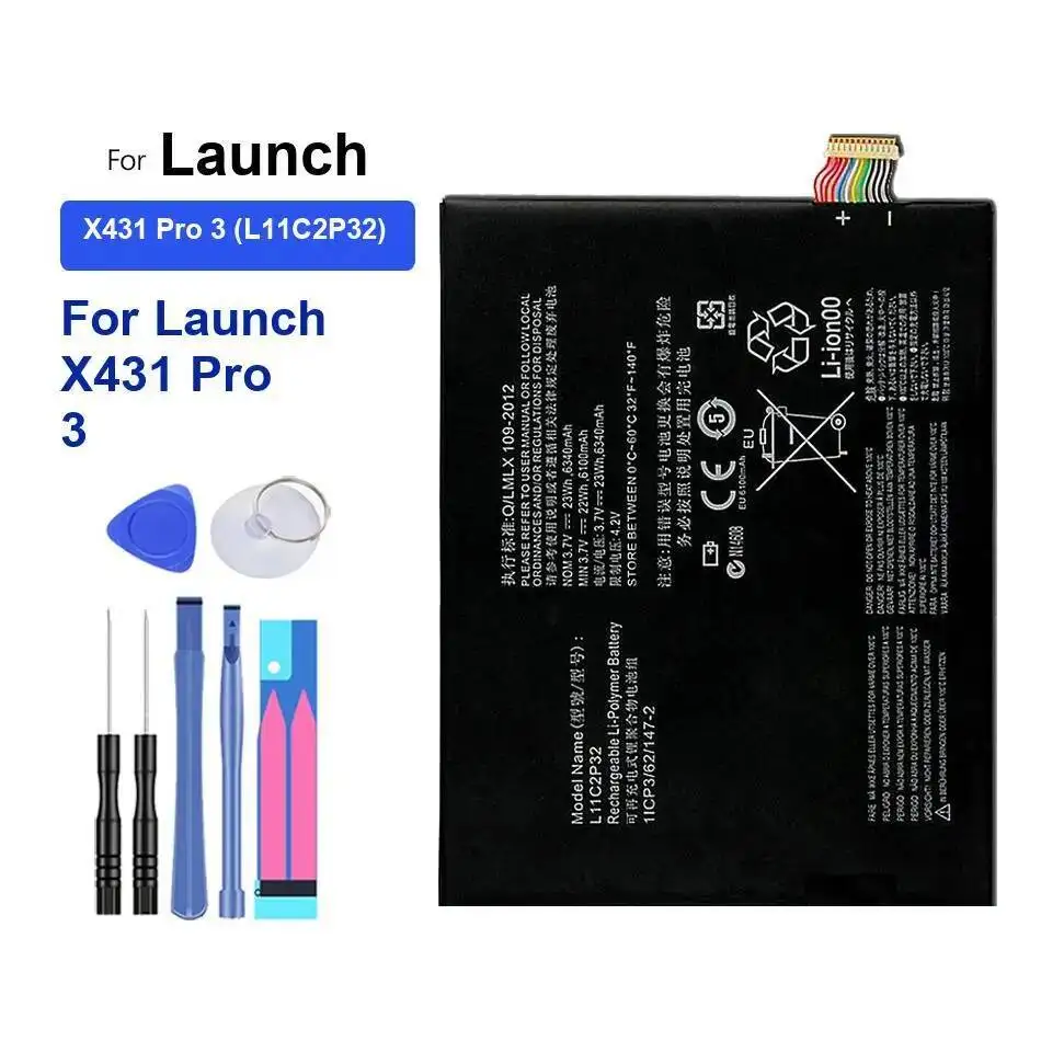 

6340Mah Tablet Battery High Performance For Launch X431 Pro 3 L11C2P32 Long Lasting
