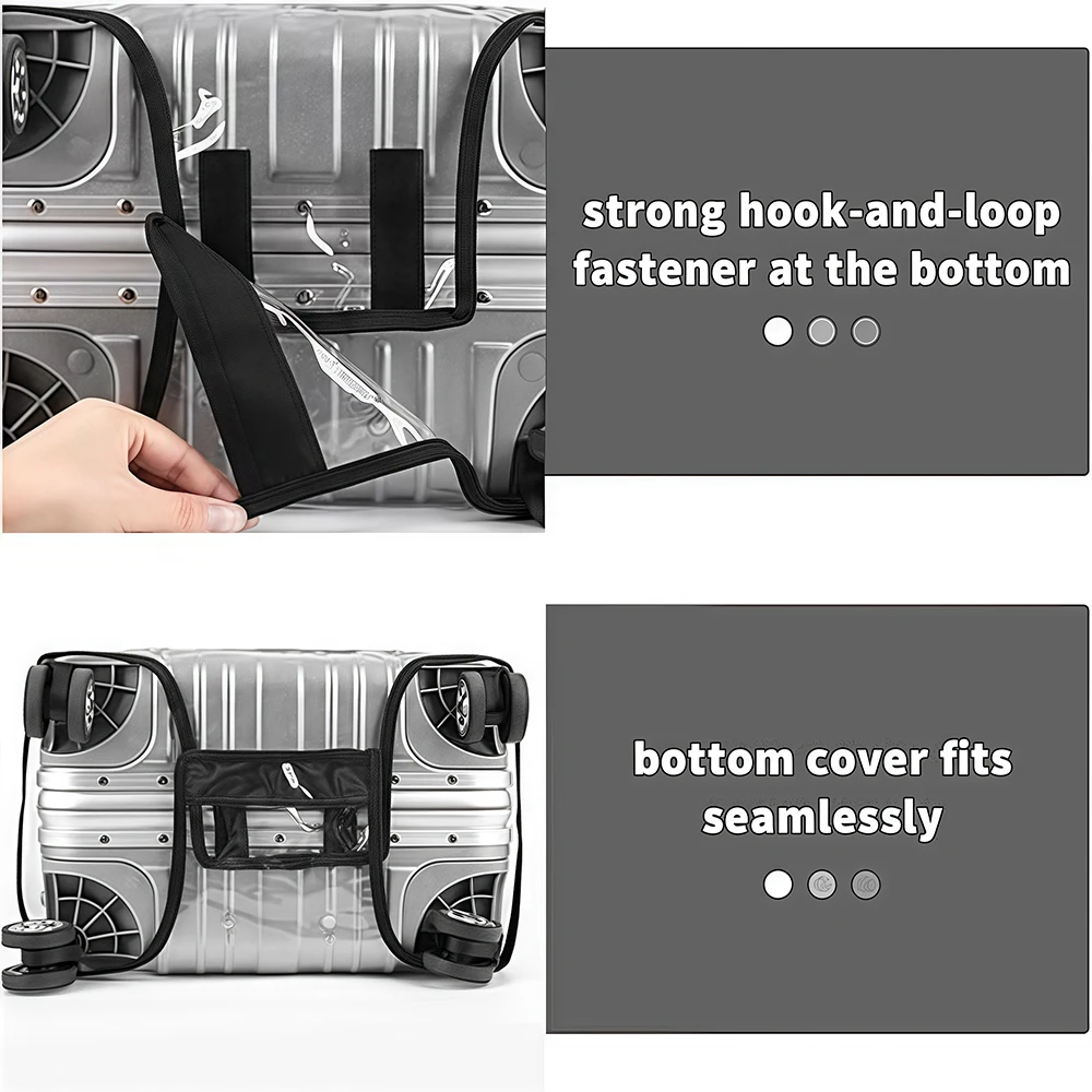 غطاء حماية شفاف للأمتعة مناسب لحقائب السفر وحقائب السفر، سهل التركيب والطي للتخزين، zwq