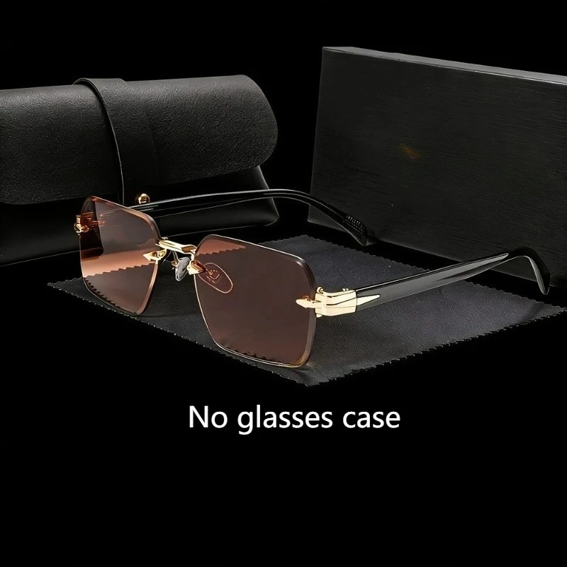 New Fashionable Frameless Glasses for Men and Women, Internet Celebrity Same Style Steampunk Retro Party Casual Glasses Gift
