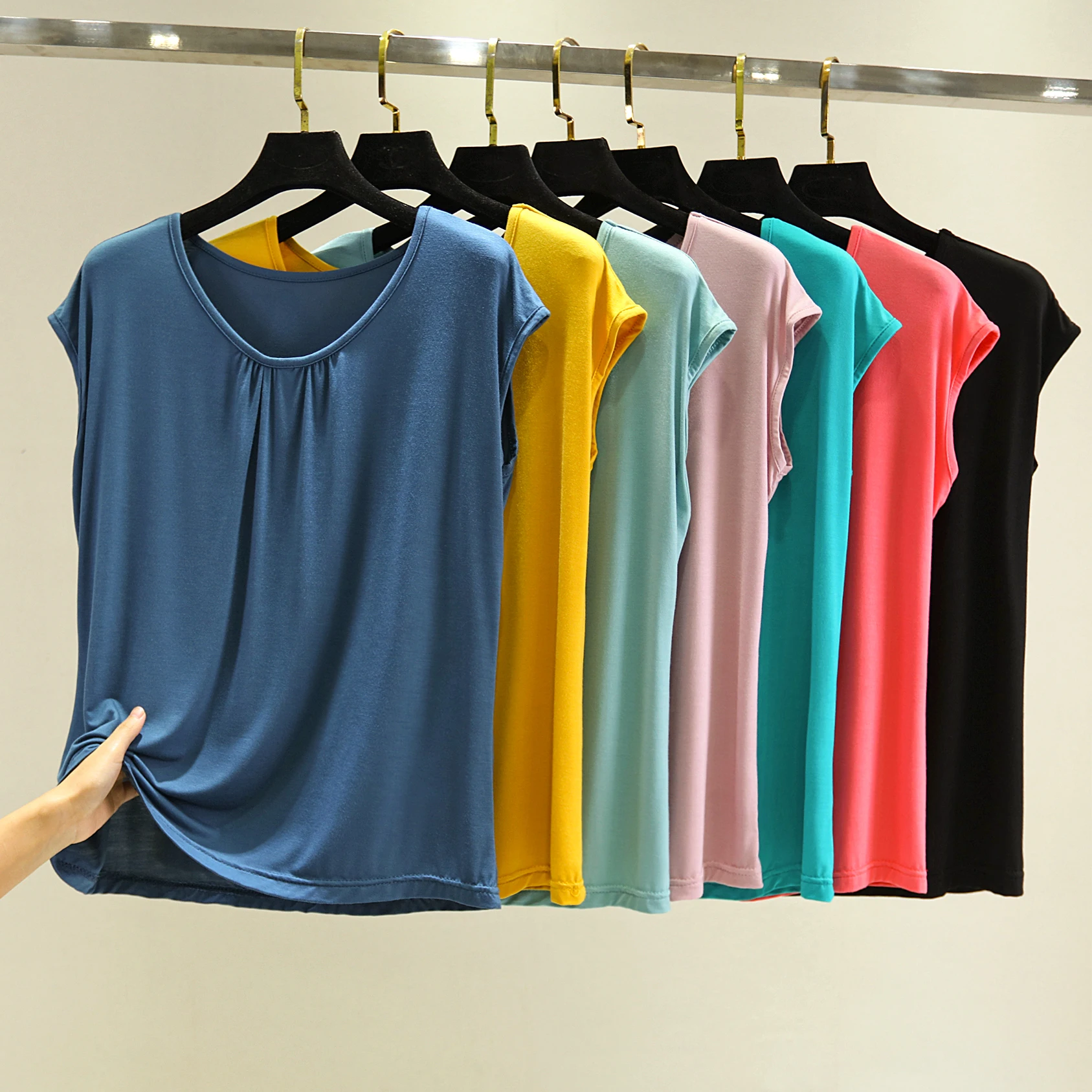 سترة نسائية فضفاضة مشروط Svel سترة صيفية للمنزل قاعدة تنحيف irt مقاس كبير ملابس داخلية ملونة للتنقل Sle