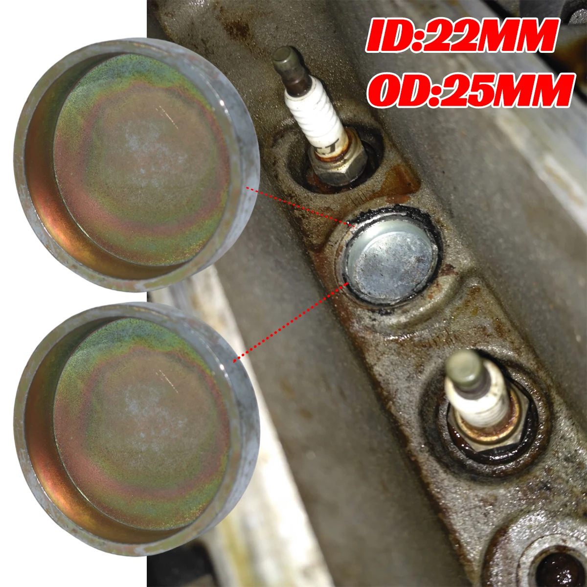 

2pc 25mm Engine Core Plugs Expansion Block Freeze Cylinder Head Frost Cover 1.6L Zinc Plated Cup for Ford Fiesta Focus 1.25/1.4