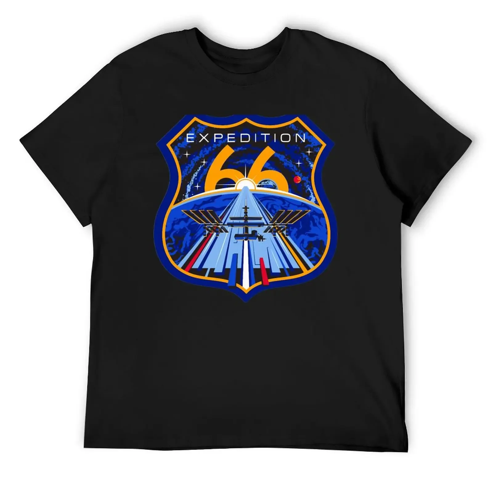 ISS Expedition 66 Crew Mission Patch T-Shirt vintage t shirts tops customs design your own cotton t shirt men