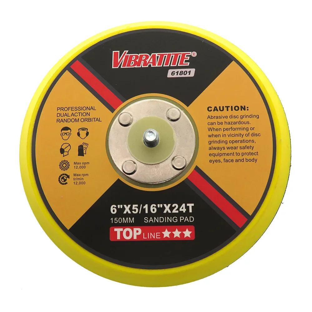 VIBRATITE 1-6 인치 DA 샌딩 패드 샌더 백킹 패드 M6 & 5/16 "-24 스레드 후크 및 루프 연마 전동 공구 액세서리 1 Pcs