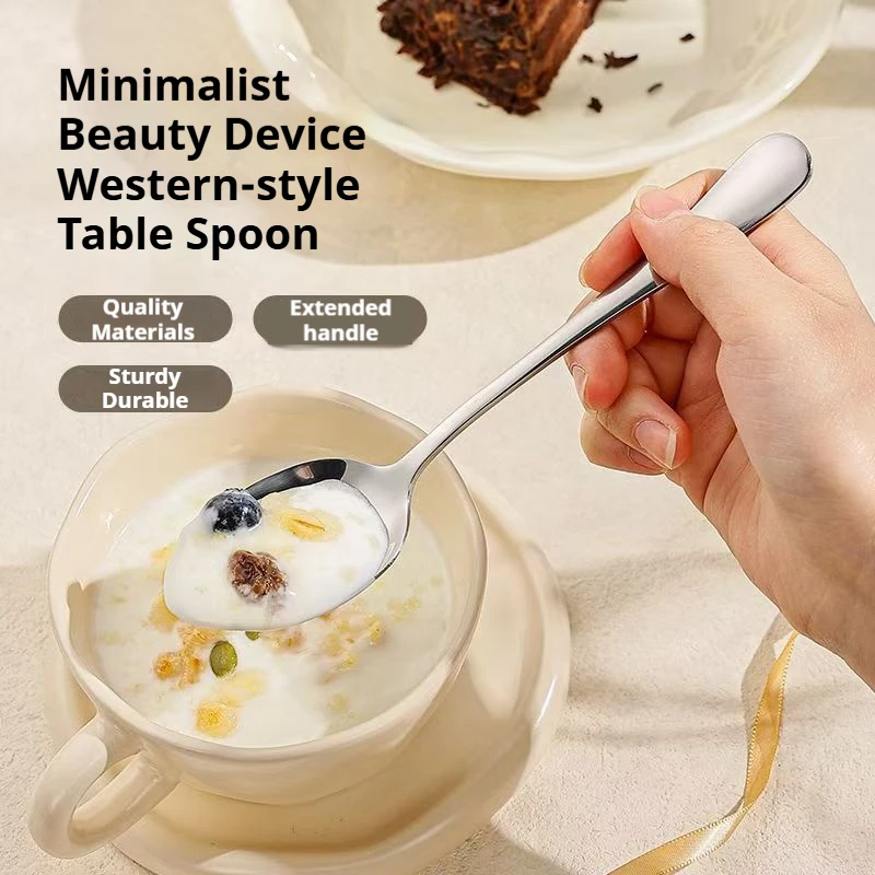 

8 Pcs Coffee Spoon Set Stainless Steel Dessert Tea Soup Cake Spoons for Hotel Cafe and Home Tableware Dishwasher Safe Christmas