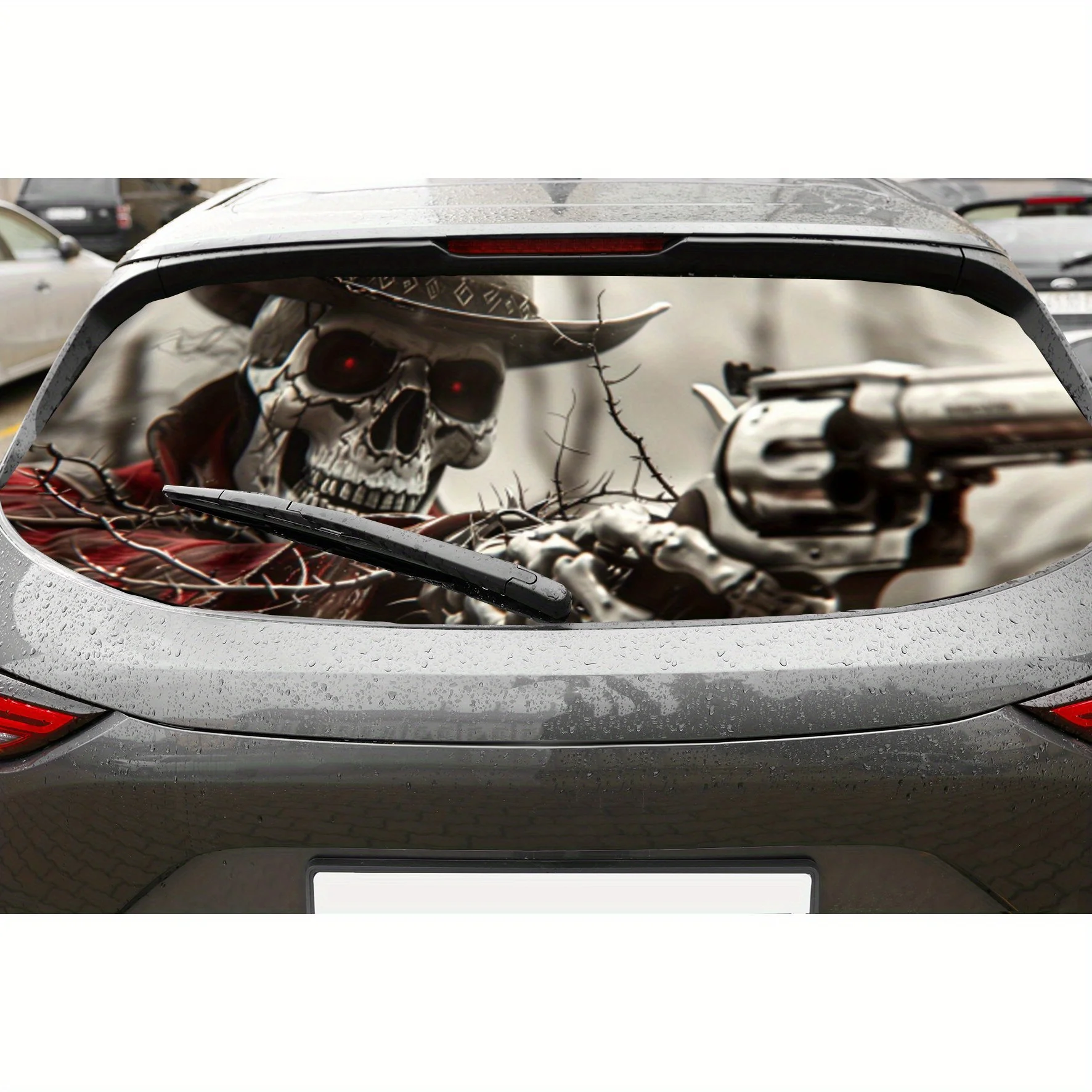 

Western Gunman PVC Perforated Car Vinyl Wraps, Privacy Enhancing Design for Rear Window, Car Rear Windshield Sticker for Most Tr