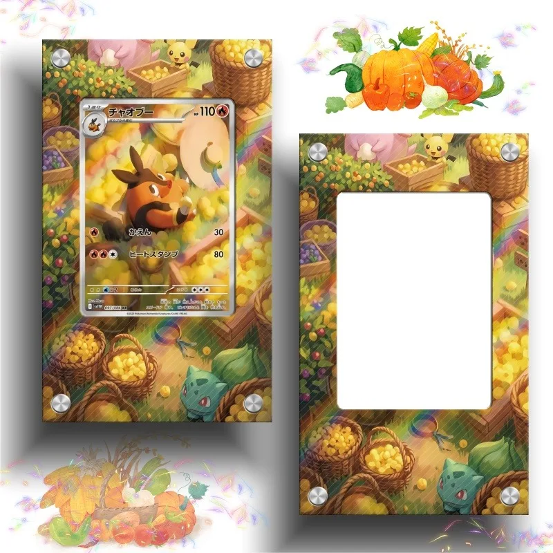 Expositor de Arte para Cartão Pokémon Pignite PTCG, Chaveiro, Colecionáveis de Jogos de Anime, Merchandising de Anime, Estojo Protetor de Acrílico, Brinquedos, Presente