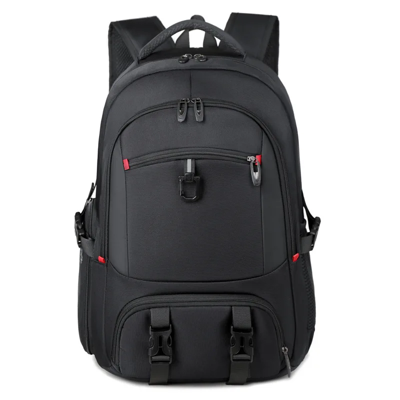 Black Multi Compartment Travel Backpack with Shoe Compartment Water Resistant Fabric Suitable for Business Trips Outdoor