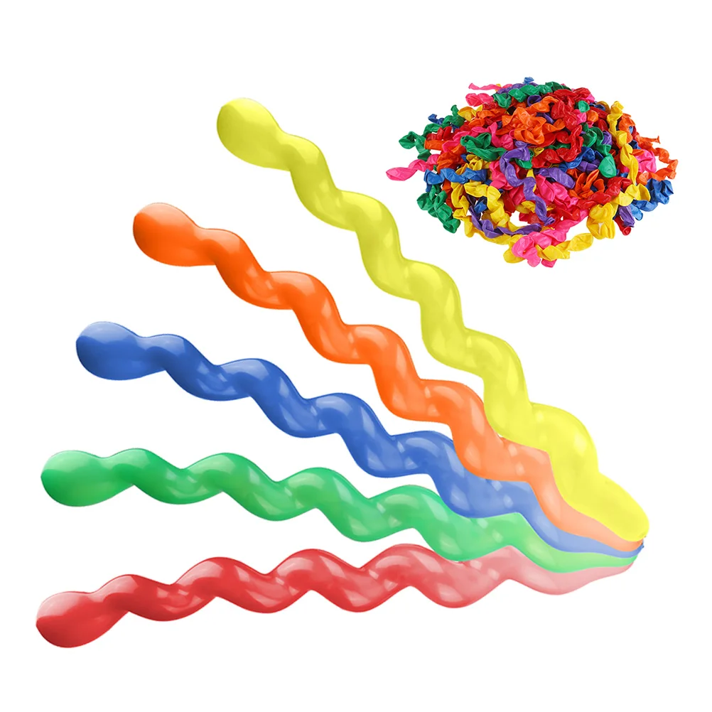 

100 Pcs Spiral Balloon Mix Color Balloons Party Emulsion for Playing Long Festival Decorations