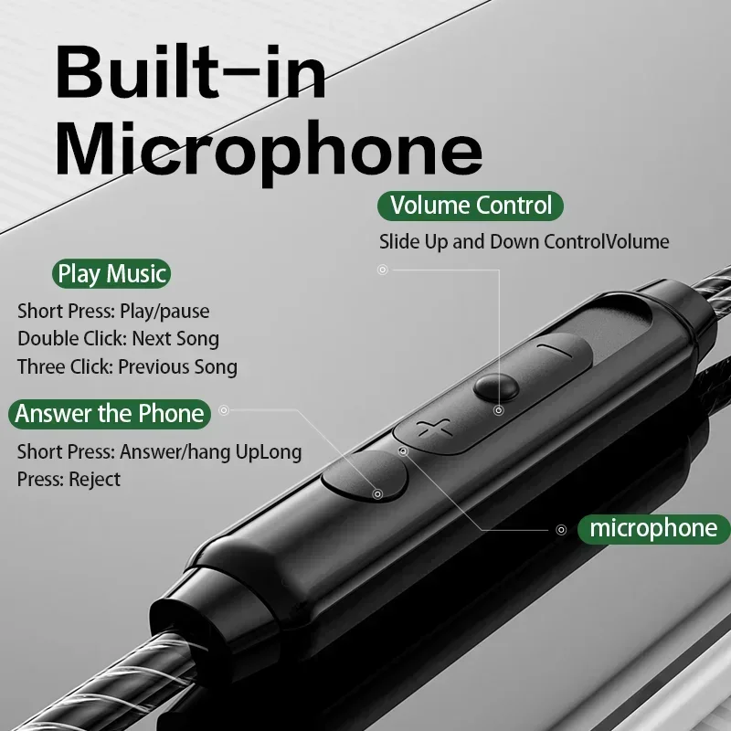 2025 Dynamic Wired Earphones HIFI Heavy Bass Music Headset Earbuds 3.5MM In Ear With Mic Race Gaming Headphone Noise Cancelling image 2