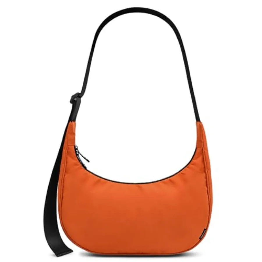 

Iioscre Medium Nylon Crossbody Crescent Bag for Women Men, 2 Zippers Crossbody Hobo Bag with Adjustable Strap and Inner Pockets