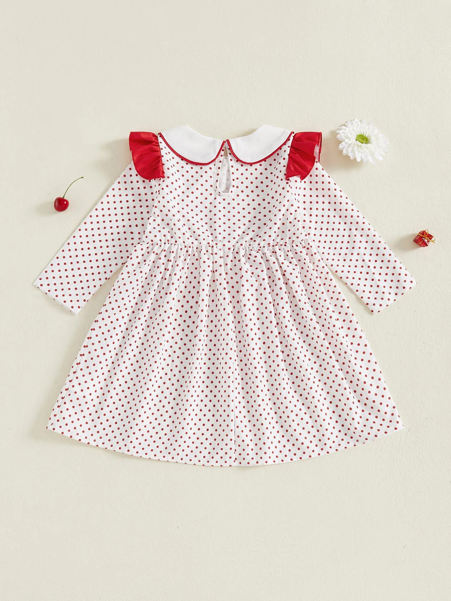 

Girls Casual Dress Short Sleeve Dress with Floral Embroidery and Ruffle Hem Round Neck Summer Dress for Kids