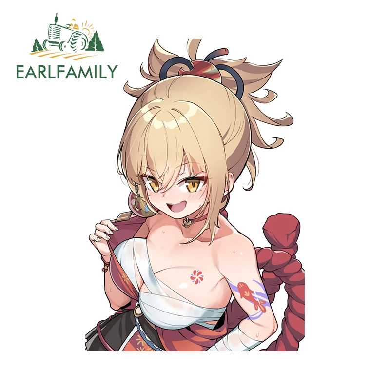 EARLFAMILY 13 سنتيمتر x 11.8 سنتيمتر مثير Yoimiya نظرة خاطفة ملصقات السيارات ربط البرازيلي الوشم مضحك أنيمي ملصق قافلة سباق الانجراف اكسسوارات