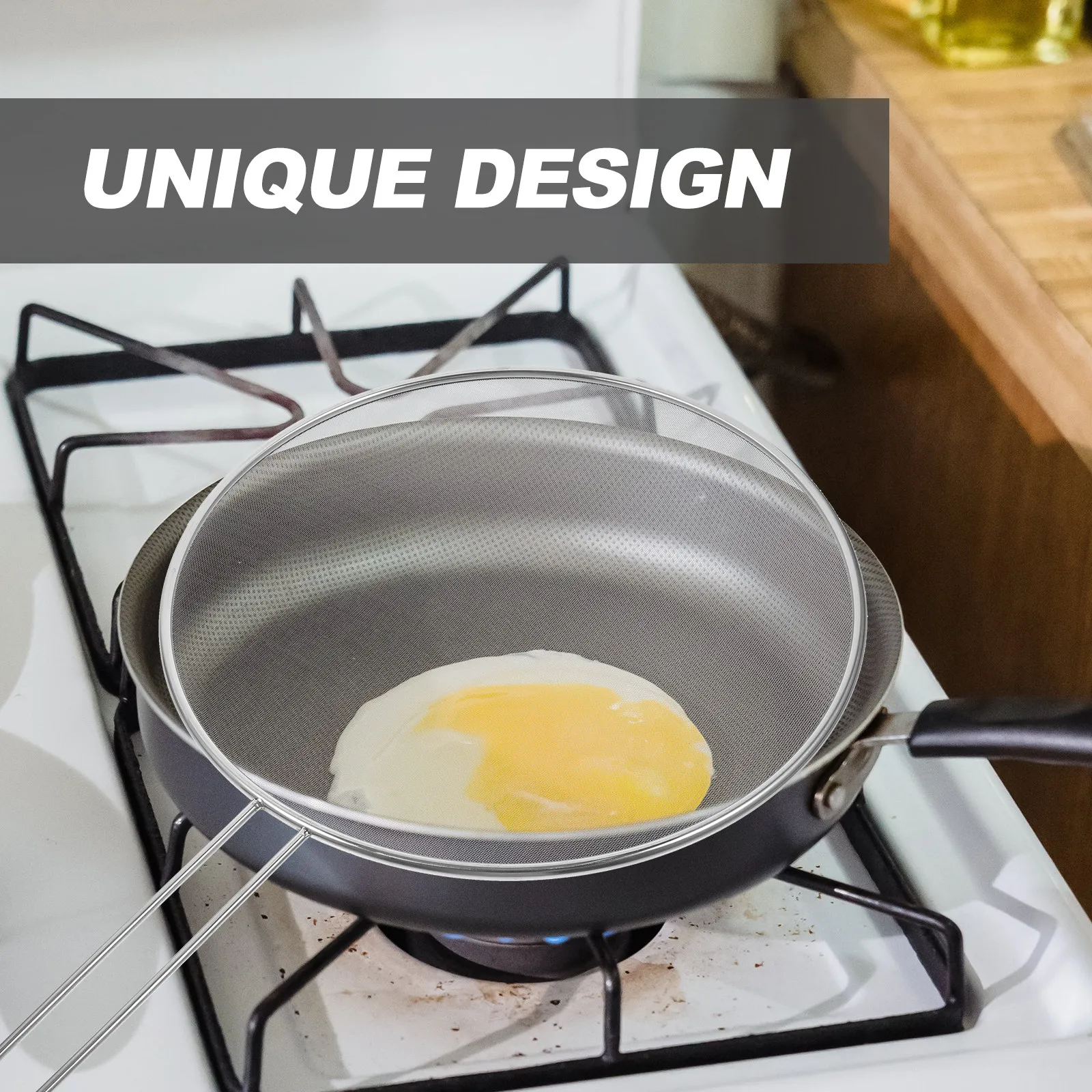 Heavy Duty Stainless Steel Splatter Screen Oil Splatter Guard for Frying Pan Mesh Pot Cover Anti Scalding Heat Insulation Easy