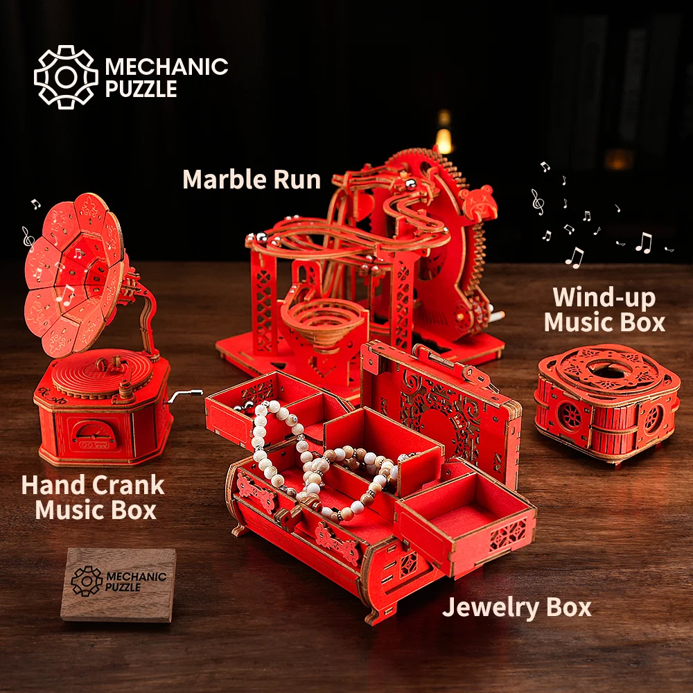 Rompecabezas de madera 3D para niños y adultos, Kit de bloques de construcción DIY, compre uno y obtenga uno gratis, modelo Montessori, juguetes