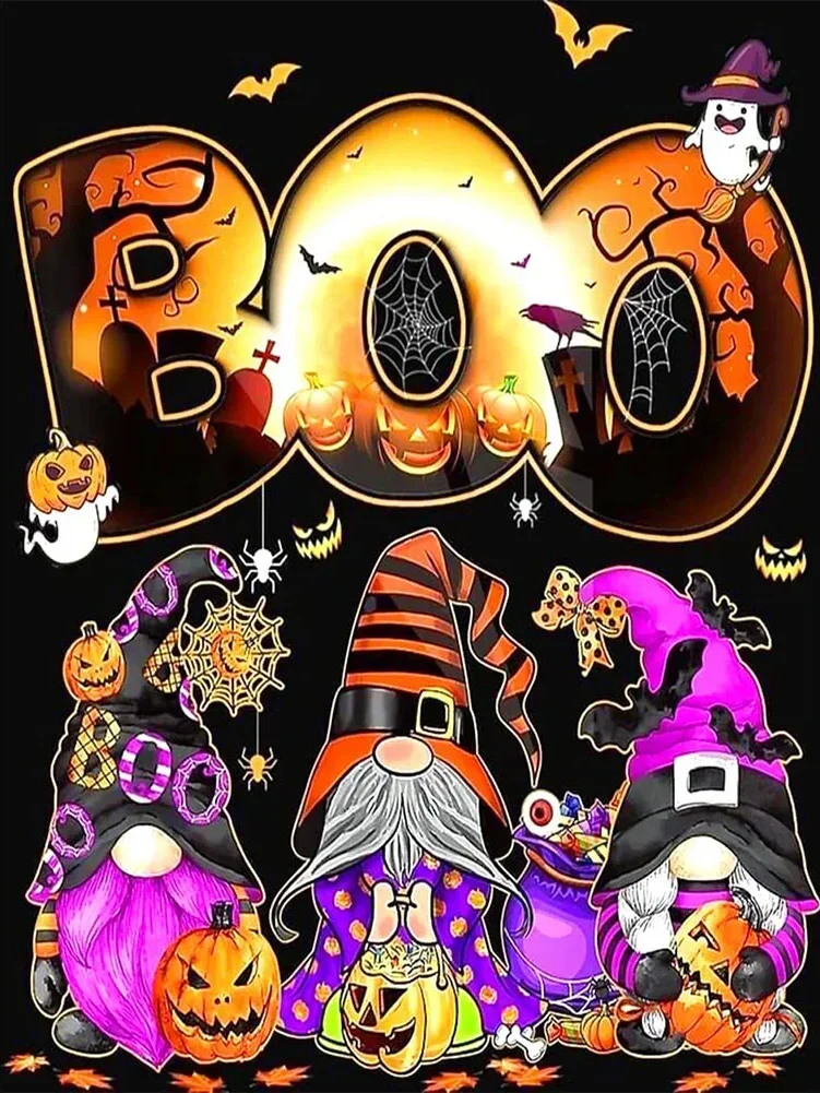 Halloween Kürbis Gnome 5D DIY Diamant Malerei Kreuzstich Kunst Mosaik Volle Runde Stickerei Home Decor Wand Kunst Erwachsene Geschenk